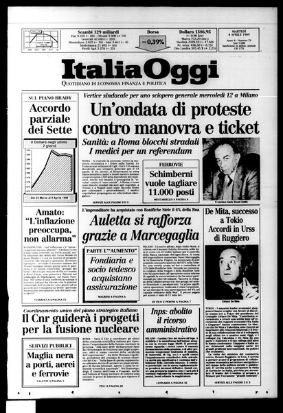 Italia oggi : quotidiano di economia finanza e politica